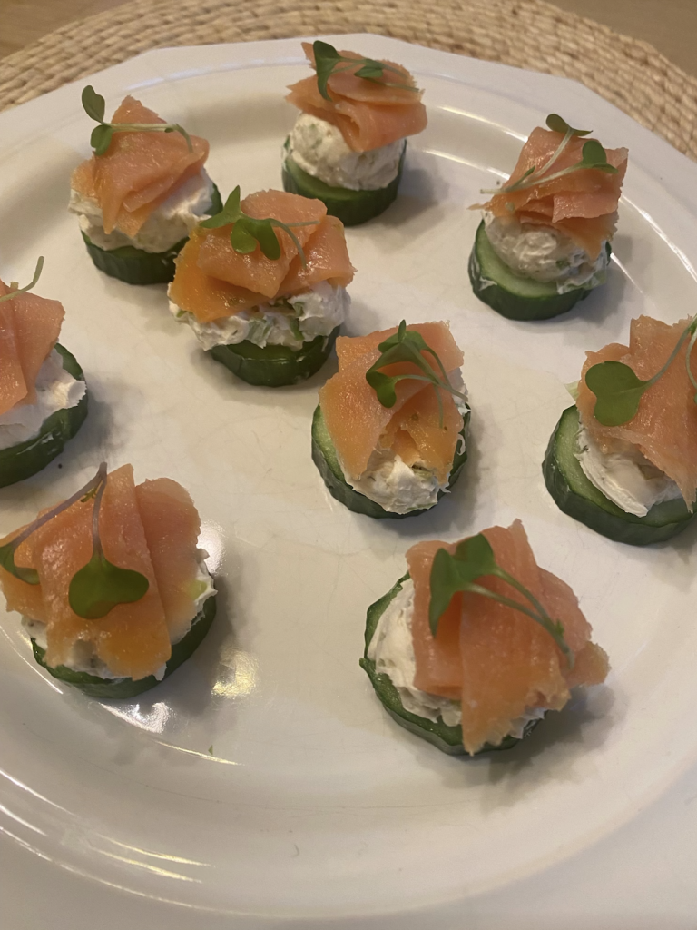 Smoked Salmon Canapes with Cream Cheese - Hint of Healthy